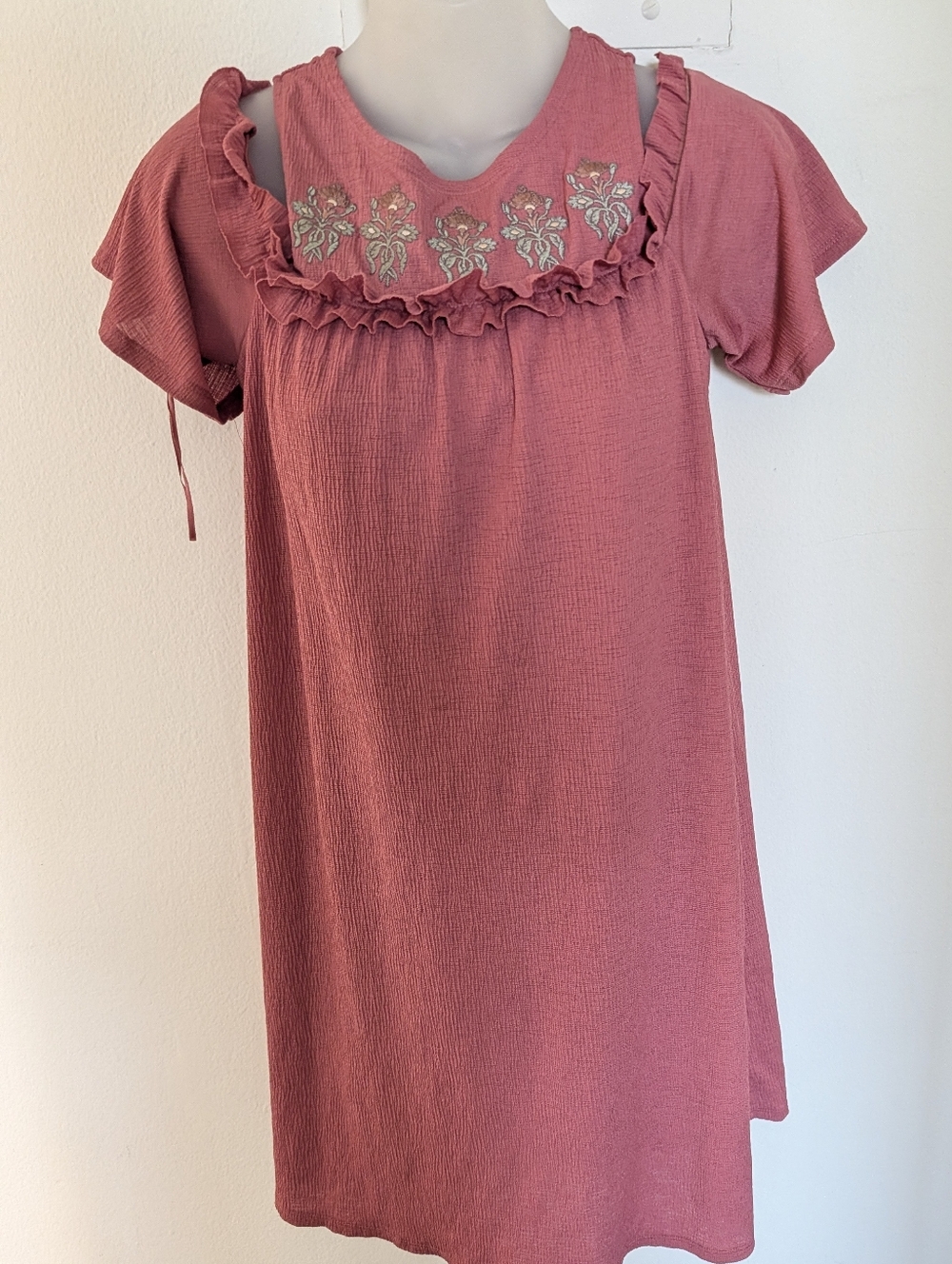 Lauren Conrad XS Peach Floral Midi Dress
